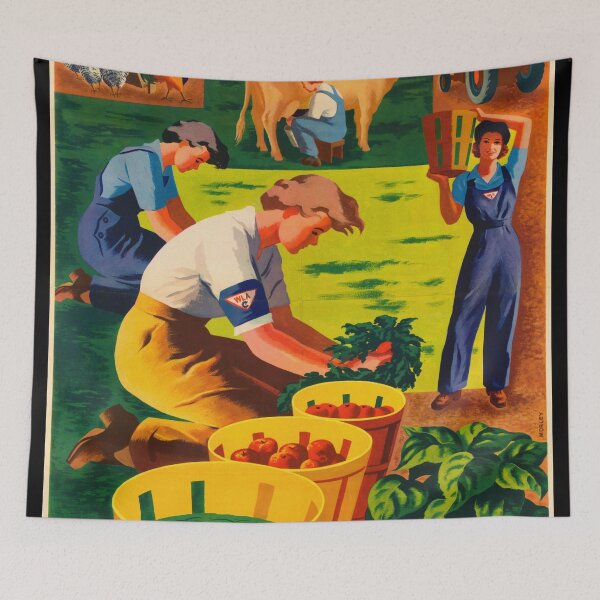 Item preview, Vintage WWII Women's Land Army Poster | Join the U.S. Crop Corps | Pitch in & Help | Iconic Propaganda Art designed and sold by artofuniverse.