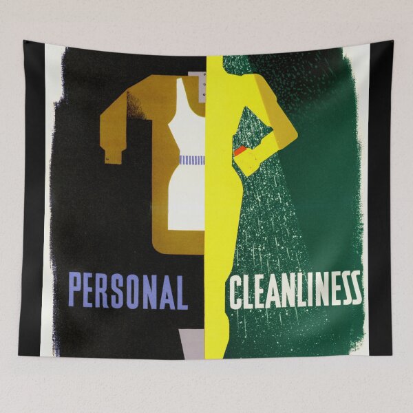 Item preview, Vintage WWII Poster by Abram Games | Personal Cleanliness Art | Iconic Wartime Graphic Design | Hygiene & Health Message designed and sold by artofuniverse.