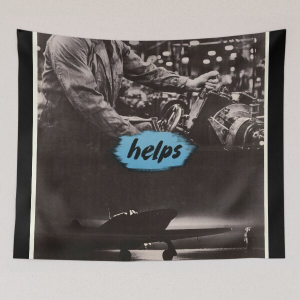 Item preview, WWII British Propaganda Poster | Ministry of Supply Art | Nightshift Factory Workers & Military Aircraft | Vintage War Print designed and sold by artofuniverse.