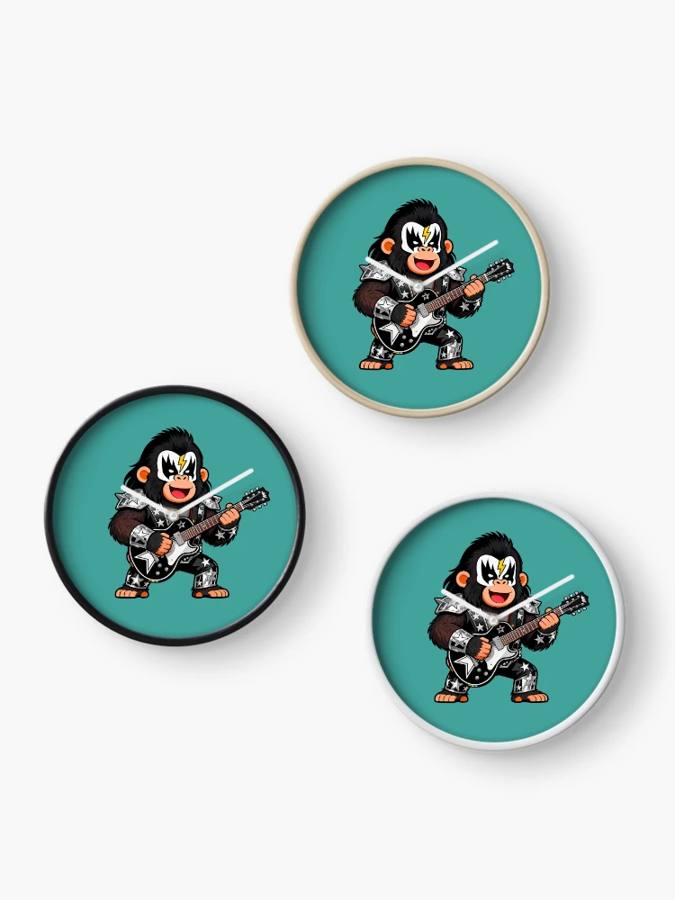 Thumbnail 3 of 4, Clock, A ROCK STAR MONKEY designed and sold by infinitearte.