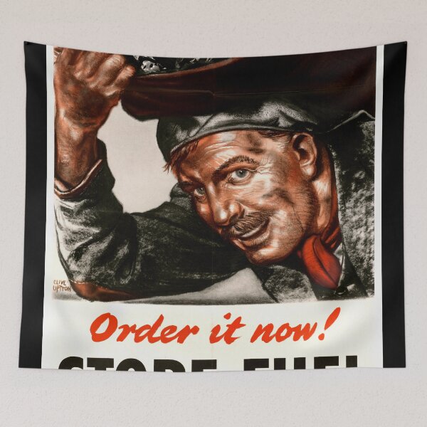 Item preview, Vintage WWII Poster Art | Order It Now | Store Fuel for Next Winter | Ministry of Fuel & Power | Historical Propaganda Print designed and sold by artofuniverse.