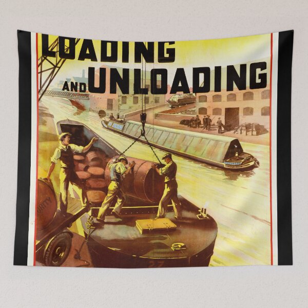 Item preview, Vintage WWII Propaganda Poster | Speed Up Loading & Unloading | Quicker Turnaround | Industrial Realism Art Print designed and sold by artofuniverse.