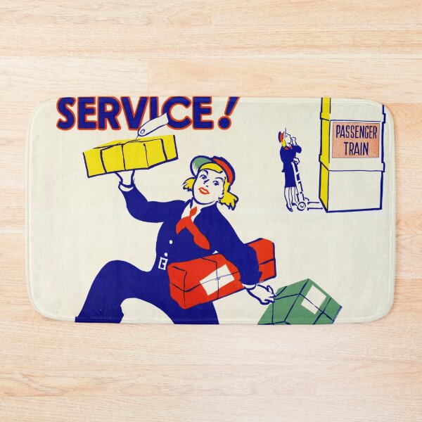 Item preview, Vintage Railway Parcel Poster | Bert Thomas Art | Mid-20th Century Design | Quirky Cartoon Style & Bold Colors designed and sold by artofuniverse.