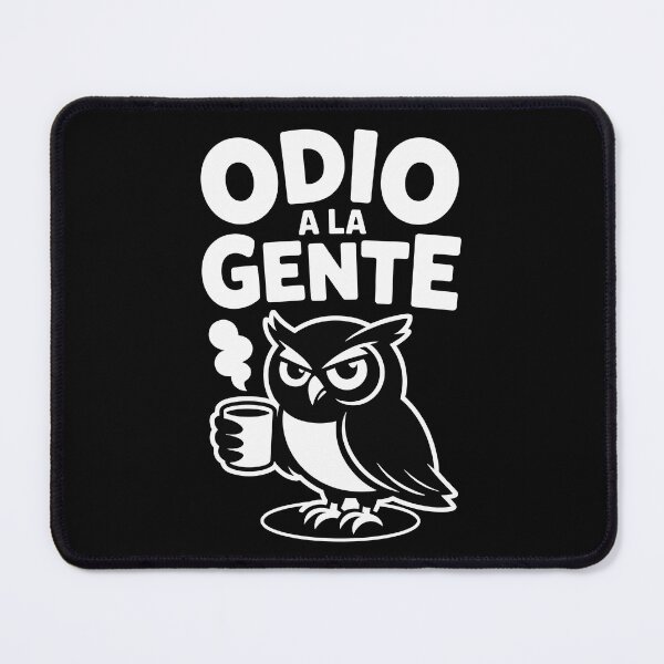 Item preview, I Hate People Owl Coffee Funny Quote in Spanish designed and sold by playloud.