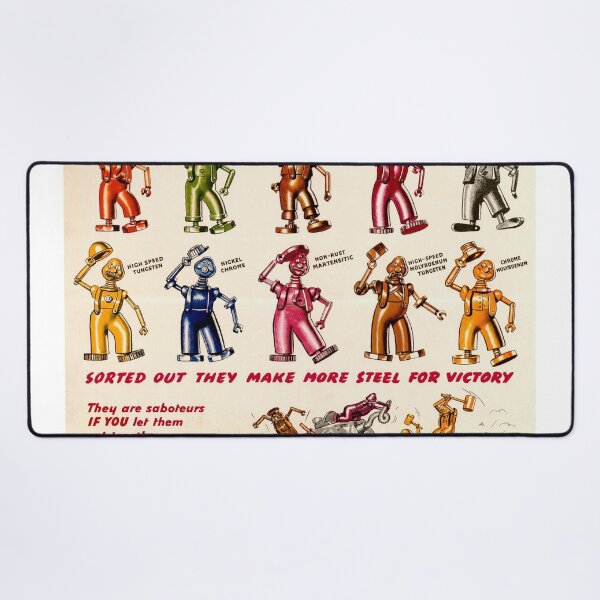 Item preview, Vintage WWII Propaganda Poster | Steel Scrap Sorting | Gremlins Mischief | British War Effort | Iron & Steel Control Art designed and sold by artofuniverse.