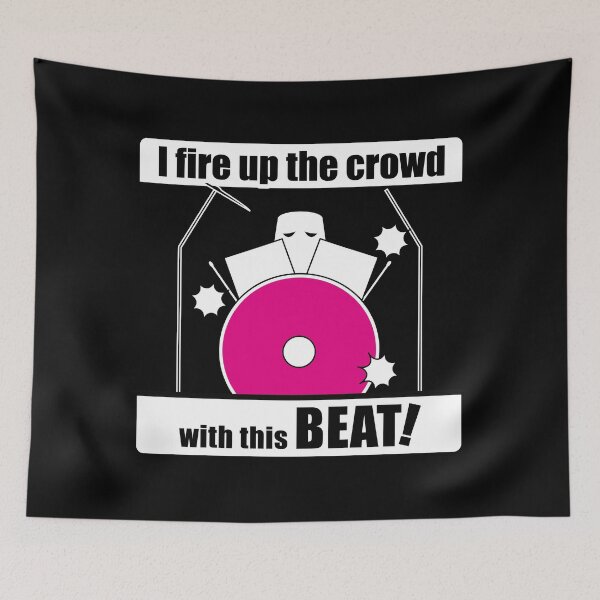 Item preview, Fire Up the Crowd with This BEAT – Rock Drummer Design(WHITE) designed and sold by R-T-Gracie.