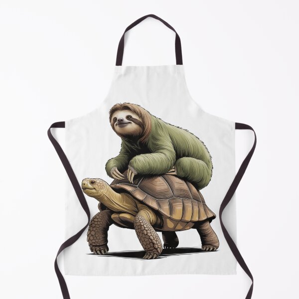 Item preview, Slow and Steady Buddies – Funny Sloth Riding Tortoise Illustration designed and sold by levdone.