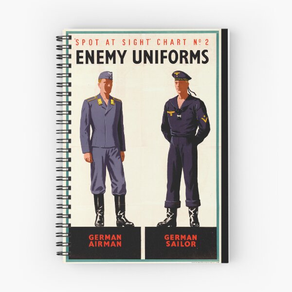 Item preview, Vintage WWII Poster | Spot at Sight Chart No. 2 | Enemy Uniforms Identification | German Airman & Sailor Propaganda Art designed and sold by artofuniverse.