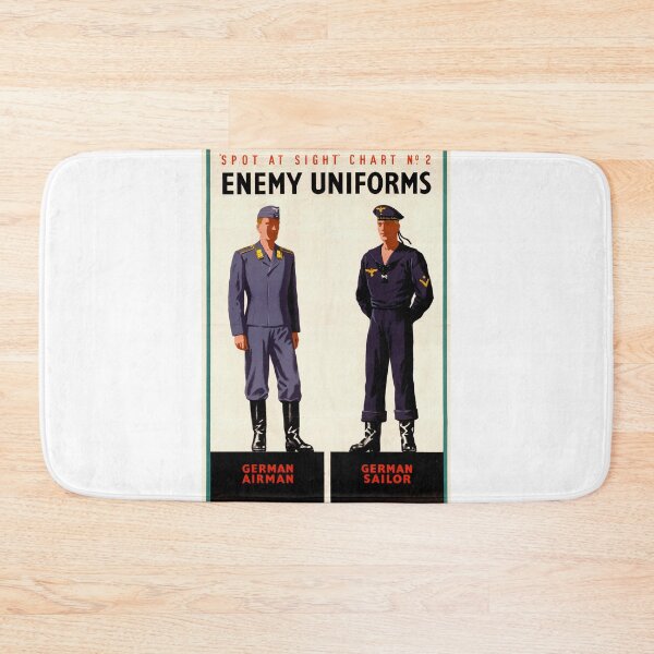 Item preview, Vintage WWII Poster | Spot at Sight Chart No. 2 | Enemy Uniforms Identification | German Airman & Sailor Propaganda Art designed and sold by artofuniverse.