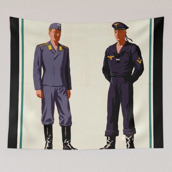 Item preview, Vintage WWII Poster | Spot at Sight Chart No. 2 | Enemy Uniforms Identification | German Airman & Sailor Propaganda Art designed and sold by artofuniverse.