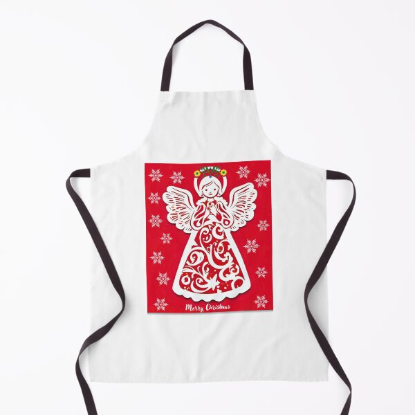 Item preview, Folk Angel Christmas Card – Papercut Style Merry Christmas Red Design designed and sold by AmberWit.