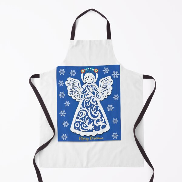 Item preview, Folk Angel Christmas Card – Papercut Style Merry Christmas Blue Design designed and sold by AmberWit.