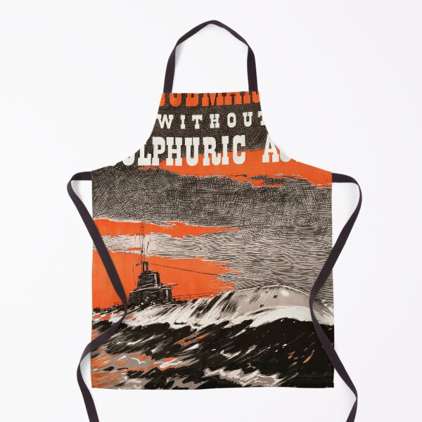 Item preview, World War II Propaganda Poster | Sulfuric Acid for Submarines | Bold Orange & Black Art | Naval Power Illustration designed and sold by artofuniverse.