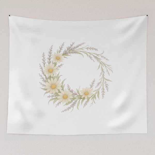 Item preview, Daisy Lavender Flower Crown Cottagecore Art designed and sold by MiLaKK.