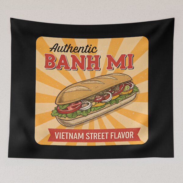 Item preview, Retro Vietnamese Banh Mi Sandwich – Authentic Street Food Design designed and sold by VividOrganica.