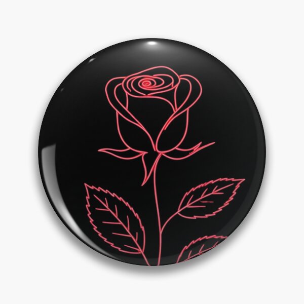 Item preview, Neon Red Line Rose – Minimal Vector Floral Art on Cosmic Black Background designed and sold by PixelVibe782.