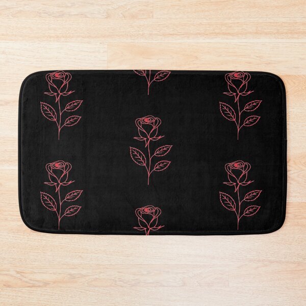 Item preview, Neon Red Line Rose – Minimal Vector Floral Art on Cosmic Black Background designed and sold by PixelVibe782.