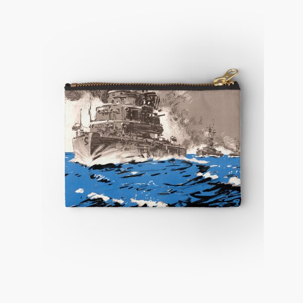 Item preview, WWII Propaganda Poster | Historical Battleship Art | Zinc in Military Production | Vintage War Decor & Maritime Collectible designed and sold by artofuniverse.