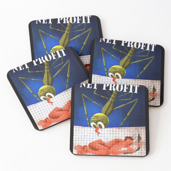 Item preview, Vintage WWII Public Health Poster | Net Profit Bed Net Art | Malaria Prevention Propaganda | Bold Colors & Humor designed and sold by artofuniverse.