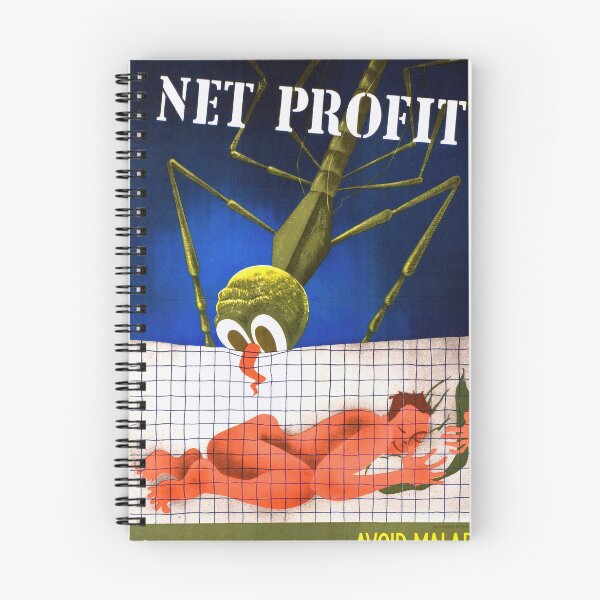 Item preview, Vintage WWII Public Health Poster | Net Profit Bed Net Art | Malaria Prevention Propaganda | Bold Colors & Humor designed and sold by artofuniverse.