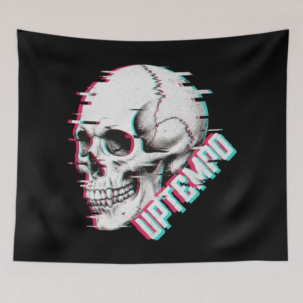 Item preview, Uptempo Glitch Skull - Vaporwave Techno & Hardcore Design designed and sold by SPAZE-Typo.