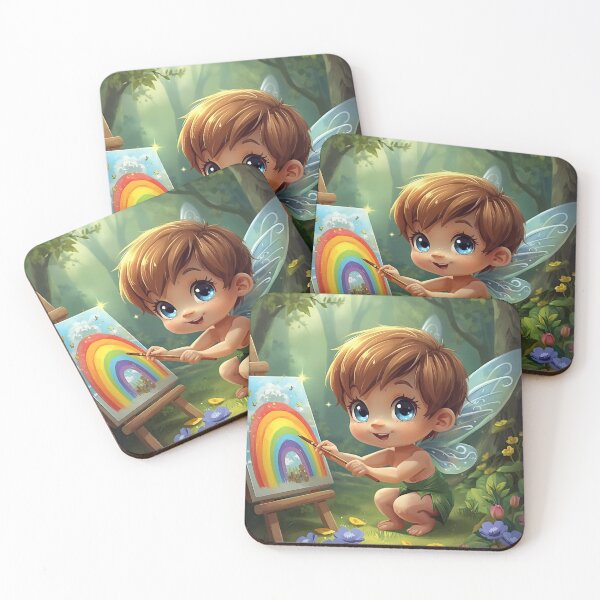Item preview, Little tree elf paints a rainbow designed and sold by SimonsDesignArt.