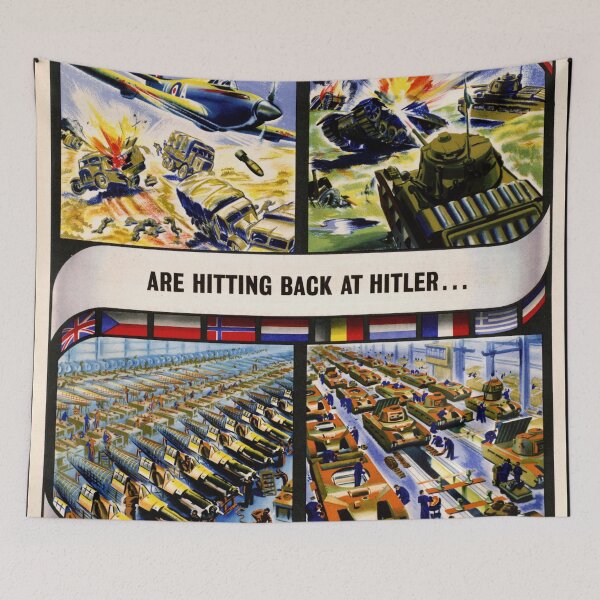 Item preview, World War II Propaganda Poster | Allied Unity & Strength | British Munitions Production | WWII Art Print | Historical Decor designed and sold by artofuniverse.