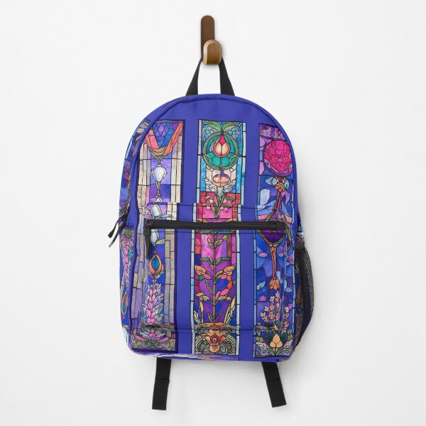 Item preview, Vibrant Purple Floral Stained Glass Panels designed and sold by LanaGustavsson.