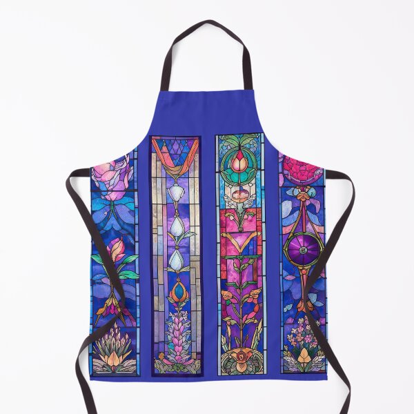 Item preview, Vibrant Purple Floral Stained Glass Panels designed and sold by LanaGustavsson.