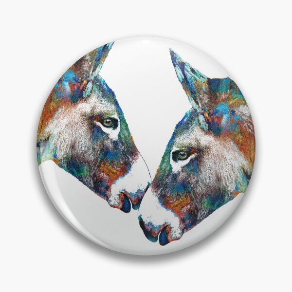 Item preview, Twin Flames Colorful Donkey Art On White designed and sold by Sharon Cummings Art.