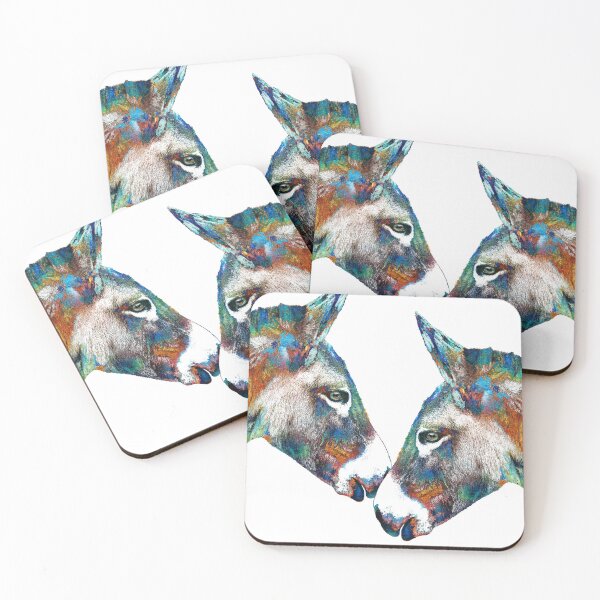 Item preview, Twin Flames Colorful Donkey Art On White designed and sold by Sharon Cummings Art.