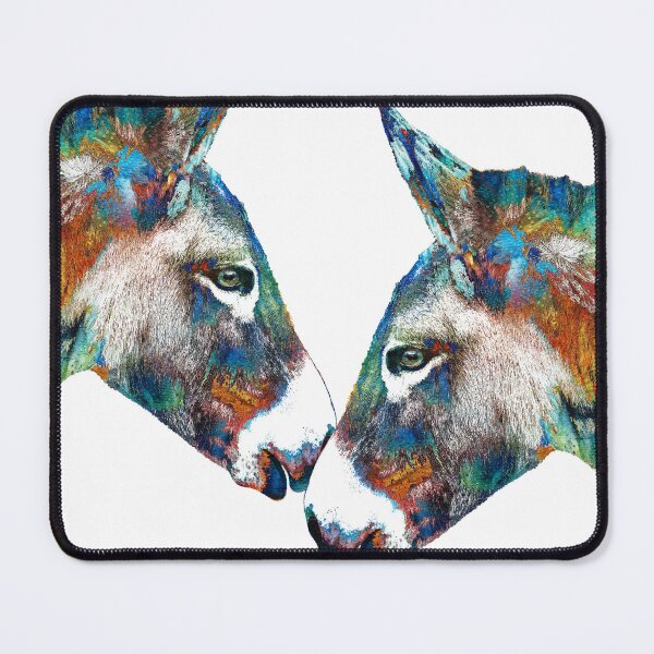 Item preview, Twin Flames Colorful Donkey Art On White designed and sold by Sharon Cummings Art.