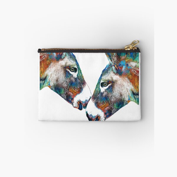 Artikelvorschau, Twin Flames Bunte Eselkunst auf Weiß entworfen und verkauft von Sharon Cummings Art.