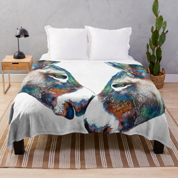 Item preview, Twin Flames Colorful Donkey Art On White designed and sold by Sharon Cummings Art.
