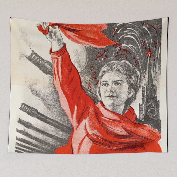 Item preview, Soviet Propaganda Poster Art | World War II Era Print | Motherland's Salute to Heroes | Vintage Wall Decor & Historic Artwork designed and sold by artofuniverse.