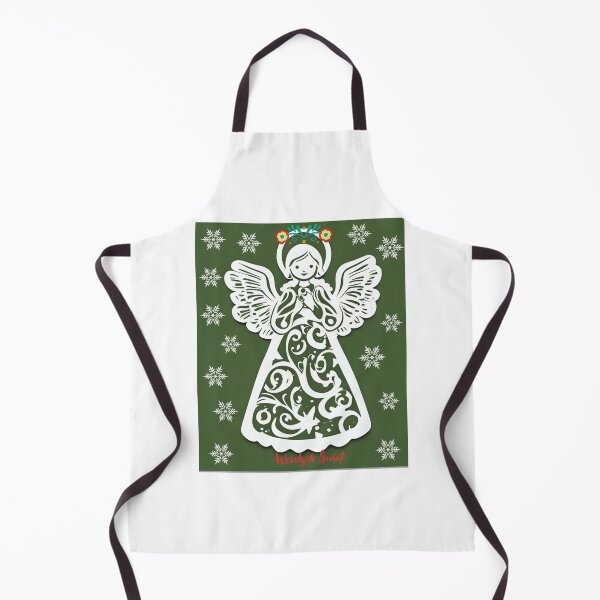 Item preview, Folk Angel Christmas Card – Papercut Style Wesołych Świąt Green Design designed and sold by AmberWit.