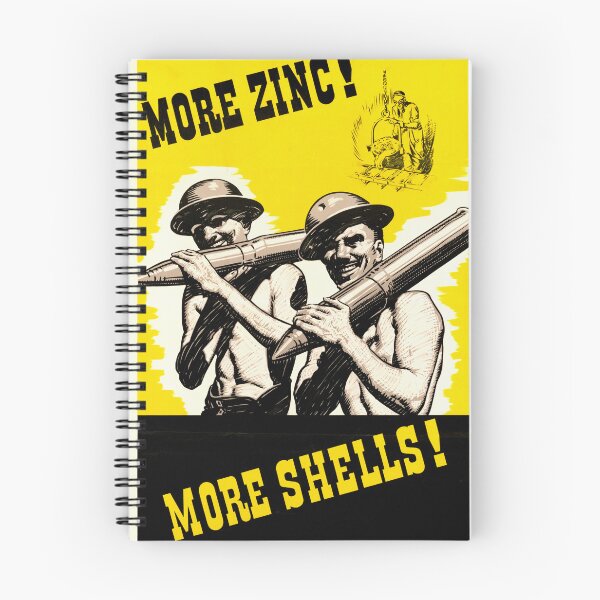 Item preview, Vintage WWII Propaganda Poster | Bold Yellow & Black Art | Industrial Mobilization | More Zinc & More Shells Call to Action designed and sold by artofuniverse.