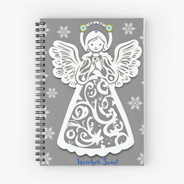 Item preview, Folk Angel Christmas Card – Papercut Style Wesołych Świąt Design designed and sold by AmberWit.