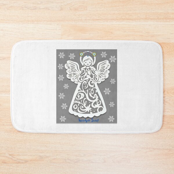 Item preview, Folk Angel Christmas Card – Papercut Style Wesołych Świąt Design designed and sold by AmberWit.