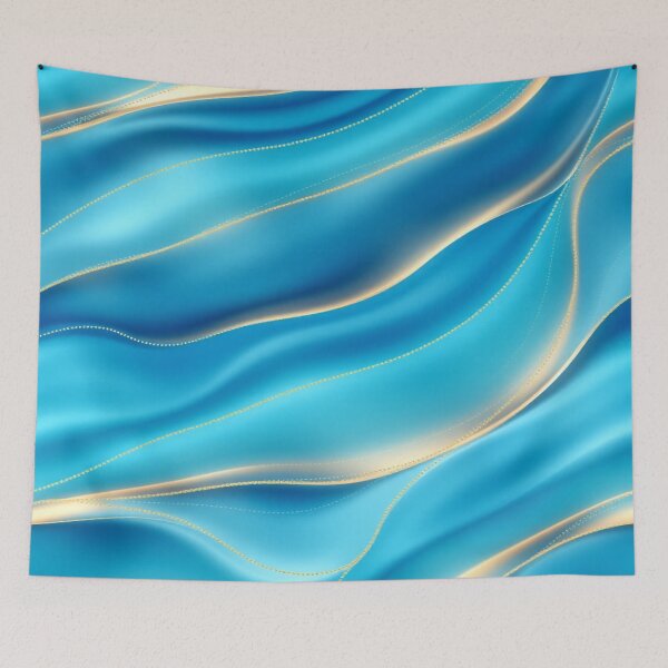 Item preview, Chromatic Waves “Quantum Tide” | Indigo and Gold Gradient Flow designed and sold by CMdigit.