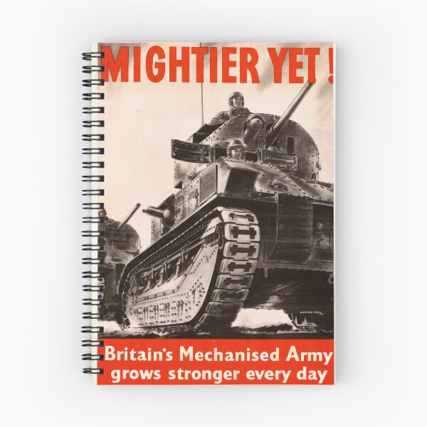 Item preview, WWII British Propaganda Poster | Powerful Mechanized Army Tank | Vintage Military Art Print | Strength & Modernization designed and sold by artofuniverse.