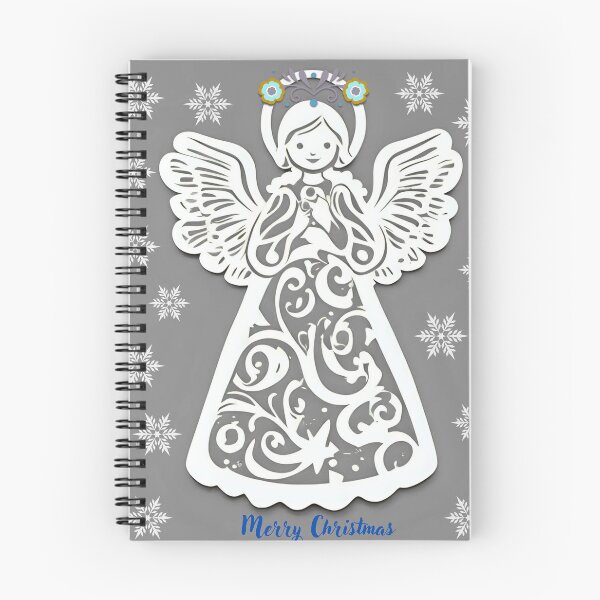 Item preview, Folk Angel Christmas Card – Papercut Style ‘Merry Christmas’ Design designed and sold by AmberWit.