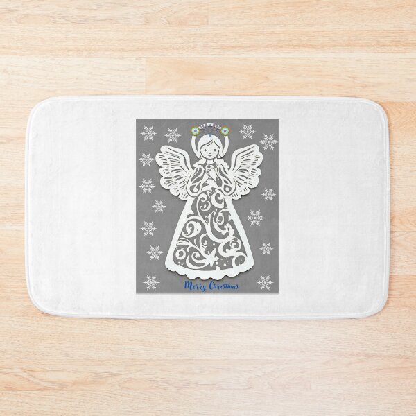 Item preview, Folk Angel Christmas Card – Papercut Style ‘Merry Christmas’ Design designed and sold by AmberWit.