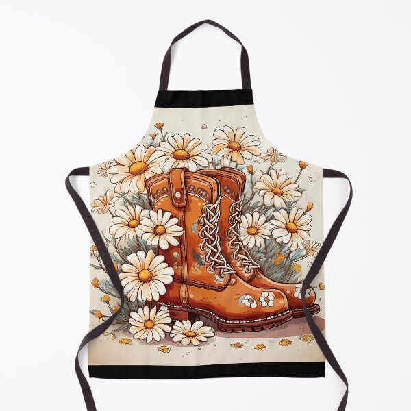 Item preview, Girl rustic retro flower boots illustration design designed and sold by Clara Fruggeri.