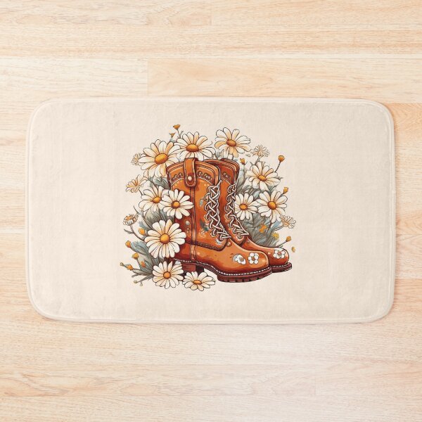 Item preview, Girl rustic retro flower boots illustration design designed and sold by Clara Fruggeri.