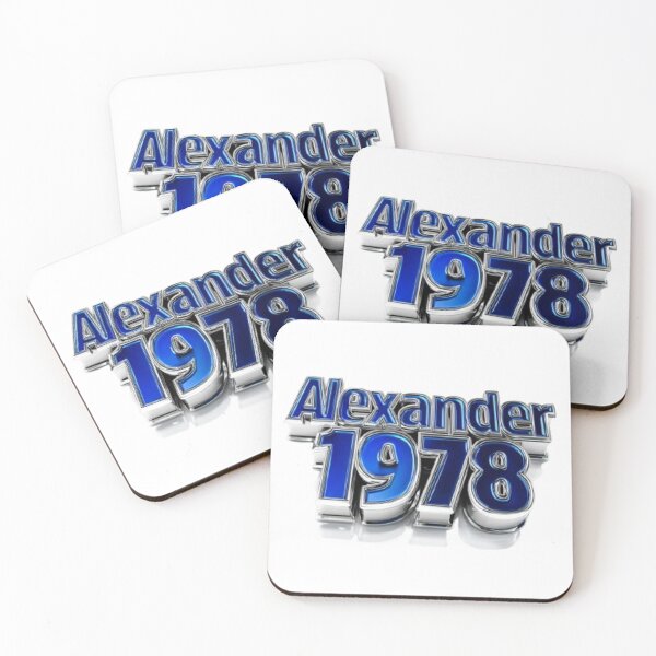 Item preview, Alexander 1978 – Blue Chrome Retro Name Design designed and sold by AlexLineArt.