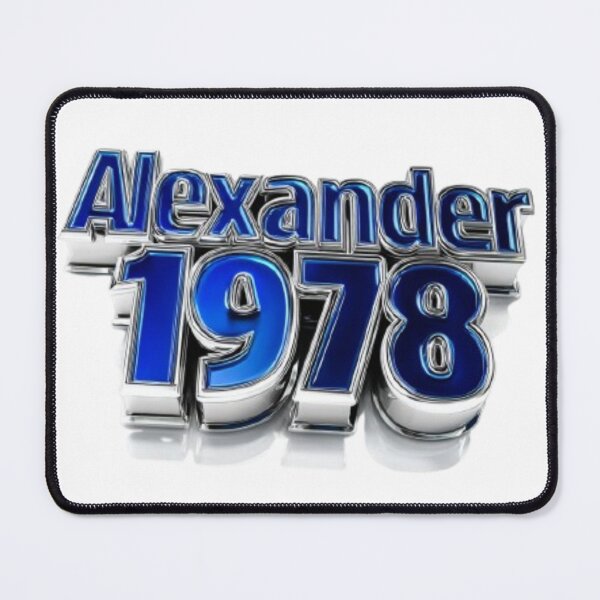 Item preview, Alexander 1978 – Blue Chrome Retro Name Design designed and sold by AlexLineArt.