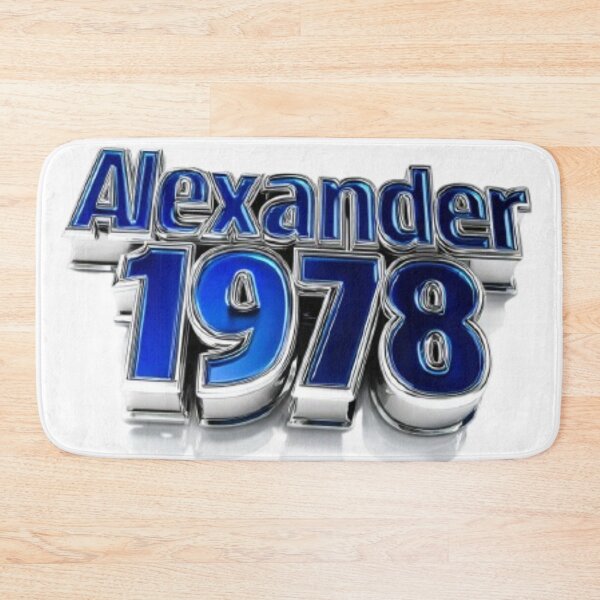 Item preview, Alexander 1978 – Blue Chrome Retro Name Design designed and sold by AlexLineArt.