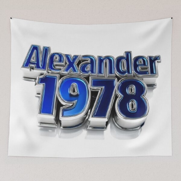 Item preview, Alexander 1978 – Blue Chrome Retro Name Design designed and sold by AlexLineArt.