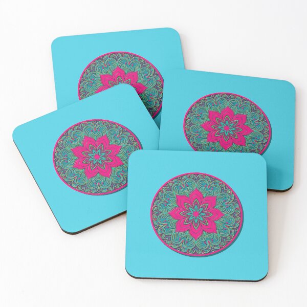 Item preview, Pink Teal Mandala Pattern Meditation Abstract Geometric designed and sold by TeeARTHY.